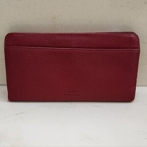 Women's Dopp Leather Wallet Red EUC